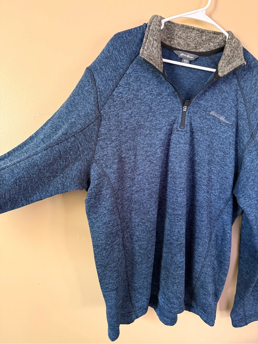Eddie Bauer Men’s XL Blue Heather 1/4 Zip Pullover | Quarter Zip Outdoor